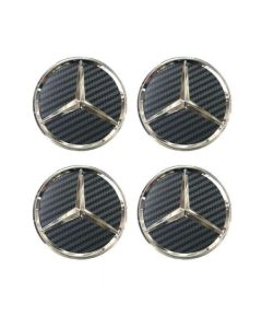 4pcs New Carbon MERCEDES BENZ 75MM 3INCH Wheel Center Caps HUB Caps for ML SL CLK SLK