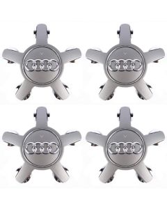 4pcs Wheel Center Caps for Audi /135mm /5.3 inches Grey