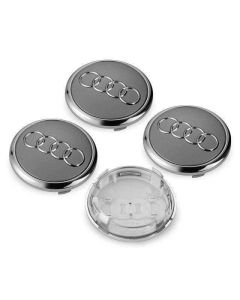 4pcs Wheel Center Caps for Audi /77mm Grey/Chrome