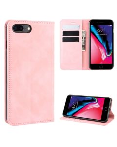 Apple iPhone 7 Plus /8 Plus Super Soft Leather Flip Cover Phone Case Dual Invisible Magnets Snap