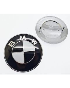 BMW 78mm Black/White TRUNK EMBLEM 2Pin LOGO for E38 E65 E66 E31 E53 Z3 MZ3 BADGE
