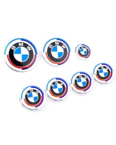 7pcs BMW M 50th Anniversary Badge Emblem |Blue White