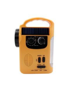Emergency Solar Hand Crank Dynamo USB Charge AMFM Radio LED Flashlight