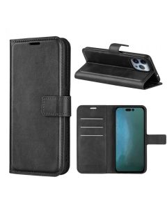 iPhone 14 Pro Flip Cover Leather Wallet Case with Rectangle Magnetic Snap
