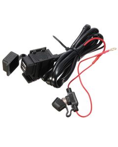 Waterproof universal USB Power Port with Fuse & Bracket for Motorcycle   