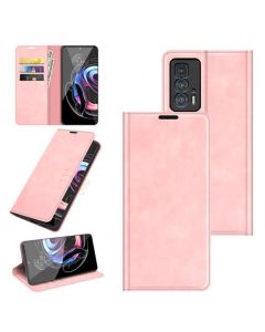 Motorola Edge 20 Pro Super Soft Leather Flip Cover Phone Case Dual Invisible Magnets Snap