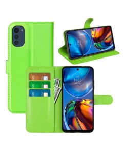 Motorola Moto E32 Phone Case Wallet Flip Cover Folio Leather Case Stand Display Card Pocket