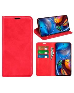 Motorola Moto E32 Super Soft Leather Flip Cover Phone Case Dual Invisible Magnets Snap
