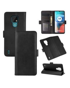 Motorola Moto E7 Flip Cover Leather Wallet Case with Dual Magnetic Closure
