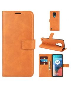 Motorola Moto E7 Flip Cover Leather Wallet Case with Rectangle Magnetic Snap