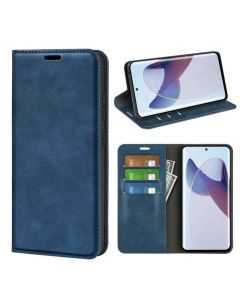 Motorola moto X30 Pro Super Soft Leather Flip Cover Phone Case Dual Invisible Magnets Snap
