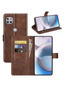 Motorola One 5G Ace Flip Cover Leather Wallet Case with Rectangle Magnetic Snap