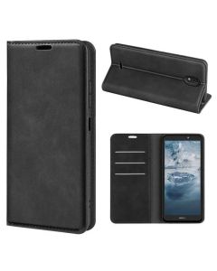Nokia C100 Super Soft Leather Flip Cover Phone Case Dual Invisible Magnets Snap