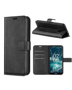 Nokia C200 Flip Cover Leather Wallet Case with Rectangle Magnetic Snap