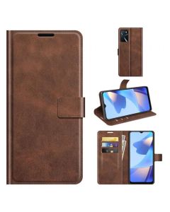 OPPO A16 Flip Cover Leather Wallet Case with Rectangle Magnetic Snap