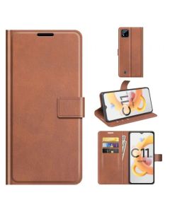 Realme C11 (2021) Flip Cover Leather Wallet Case with Rectangle Magnetic Snap