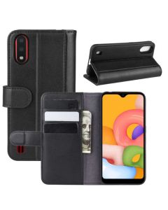 Samsung Galaxy A01 Phone Case Wallet Flip Cover Folio Genuine Leather Case Stand Display Card Pocket