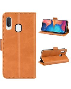 Samsung Galaxy A20e Flip Cover Leather Wallet Case with Dual Magnetic Closure