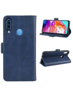 Samsung Galaxy A20s Flip Cover Leather Wallet Case with Dual Magnetic Closure
