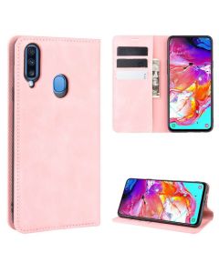 Samsung Galaxy A20s Super Soft Leather Flip Cover Phone Case Dual Invisible Magnets Snap