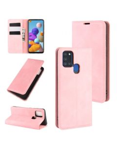 Samsung Galaxy A21s Super Soft Leather Flip Cover Phone Case Dual Invisible Magnets Snap