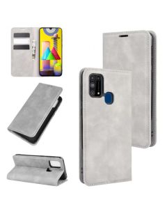 Samsung Galaxy M31 Super Soft Leather Flip Cover Phone Case Dual Invisible Magnets Snap