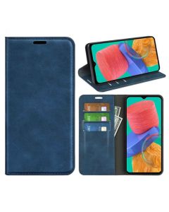 Samsung Galaxy M33 5G Super Soft Leather Flip Cover Phone Case Dual Invisible Magnets Snap