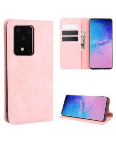 Samsung Galaxy S11 Plus Super Soft Leather Flip Cover Phone Case Dual Invisible Magnets Snap