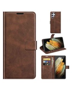 Samsung Galaxy S22 Ultra Flip Cover Leather Wallet Case with Rectangle Magnetic Snap