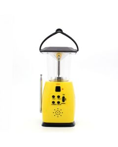 Solar Power Emergency Hand Crank FM Auto Radio LED Camp light Power Bank
