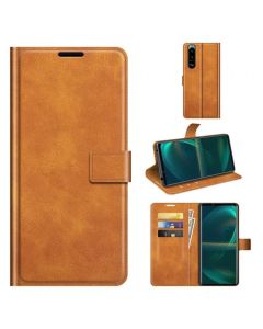 Sony Xperia 5 III Flip Cover Leather Wallet Case with Rectangle Magnetic Snap