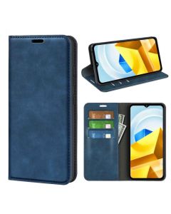 Xiaomi Poco M5 Super Soft Leather Flip Cover Phone Case Dual Invisible Magnets Snap