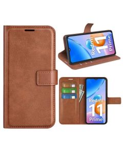 Xiaomi Redmi 11 Prime 4G Flip Cover Leather Wallet Case with Rectangle Magnetic Snap