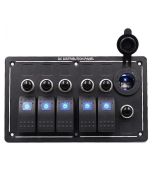 3 Pin Aluminium Switch Panel DC Distribution Panel with Cigar lighter power socket