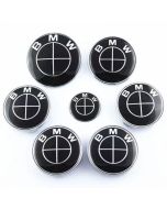  7pcslot New BMW Full Black Emblem Logo Badge Set 8274mm