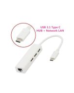 Type C USB-C 3.1 to 3 ports Female USB A 3.0 & Ethernet RJ45 socket Charging & Data Cable Adapter for New Macbook & Chrome & Oneplus