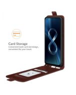 ASUS Zenfone 8 ZS590KS Leather Flip Phone Case Flip Cover Vertical Open Wallet Case
