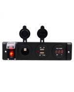 Auto reset Switch Panel with dual USB socket and 12V auxiliary power outlets