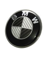 BMW real carbon fiber EMBLEM 2 Pins LOGO REAR TRUNK BADGE ROUNDEL 74MM E46 E90