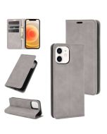 iPhone 12 /iPhone 12 Pro Super Soft Leather Flip Cover Phone Case Dual Invisible Magnets Snap