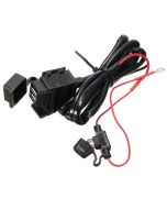 Waterproof universal USB Power Port with Fuse & Bracket for Motorcycle   