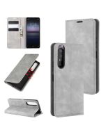 Sony Xperia 1 II Super Soft Leather Flip Cover Phone Case Dual Invisible Magnets Snap