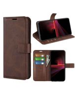 Sony Xperia 1 IV Flip Cover Leather Wallet Case with Rectangle Magnetic Snap
