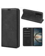 TCL 30 V 5G Super Soft Leather Flip Cover Phone Case Dual Invisible Magnets Snap