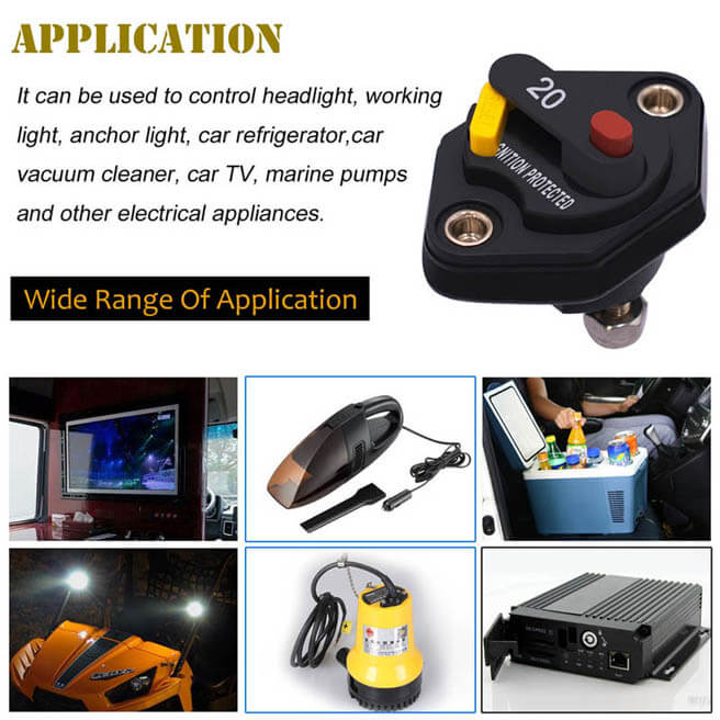 Circuit Breakers with Switch Ignition Protected Panel Mount Manual Reset