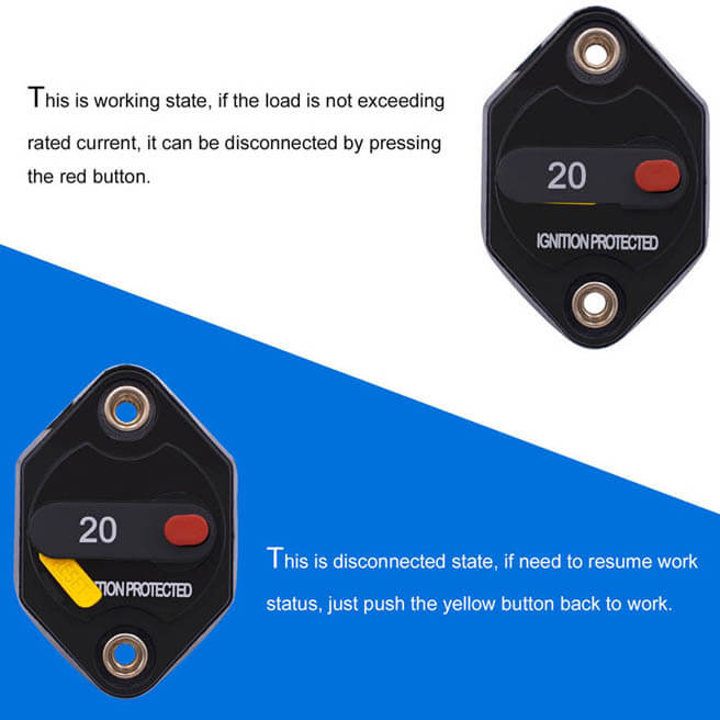 Circuit Breakers with Switch Ignition Protected Panel Mount Manual Reset