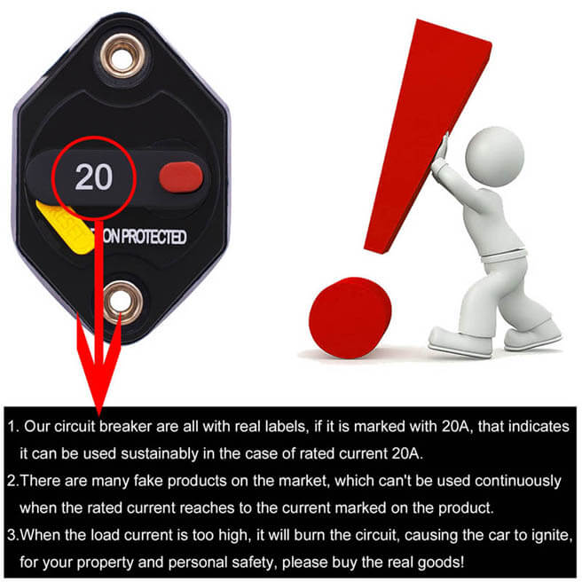 Circuit Breakers with Switch Ignition Protected Panel Mount Manual Reset