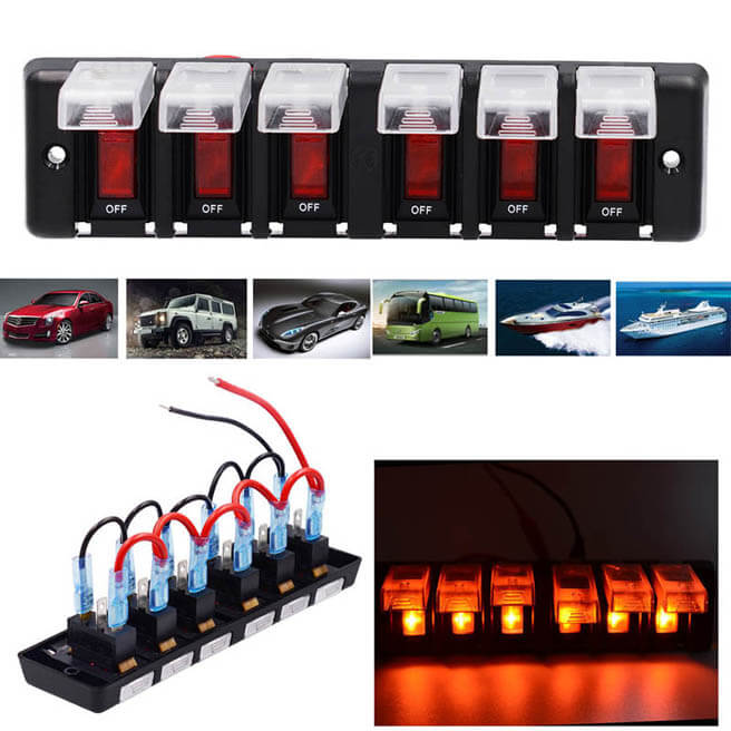 Automatic Reset Circuit Breaker with indicator 6 Circuit 16A