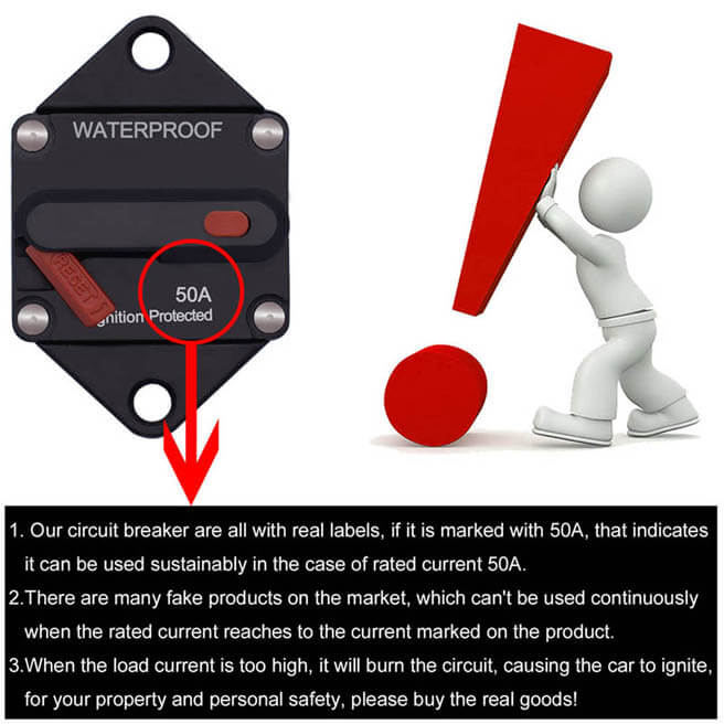 Weatherproof Circuit Breakers with Switch Ignition Protected Panel Mount Manual Reset E96