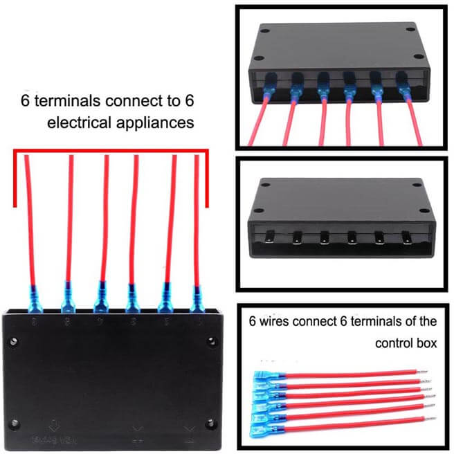 Touch Switch Panel with Circuit Control Box & VGA Cable for Car Truck Boat Yacht Marine